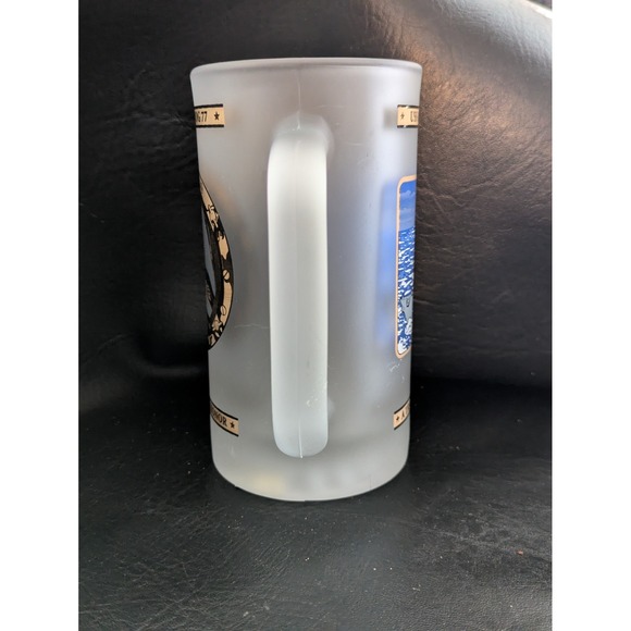USS O'Kane DDG 77 Frosted Glass Beer Stein Navy Destroyer Mug Gold Trim 6in - Picture 3 of 10